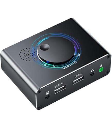 Amazon.co.jp: USB サウンドカード外部サウンドカードボリューム